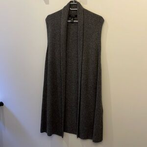 100% cashmere grey knee length vest
